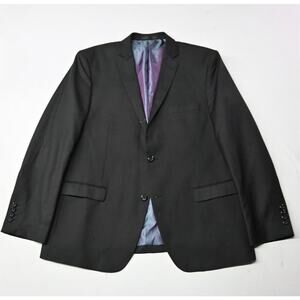 Viatali Suit Jacket Mens 50R Black 2 Button Blazer Sport Coat NWT Preppy
